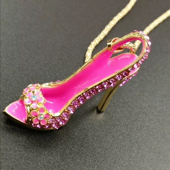 Pink High Heel Necklace - Picture 2 of 2